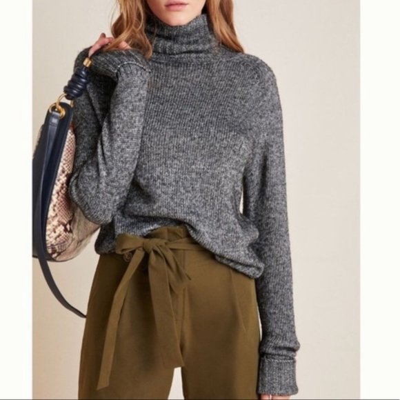 Anthropologie Sweaters - by Anthropologie Metallic Grey Turtleneck Sweater s